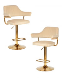 Стул барный ДОБРИН CХАРЛЙ ГОЛД (бежевый велюр (МДЖ9-10)) 2 шт / DOBRIN CHARLY GOLD (MJ9-10))
