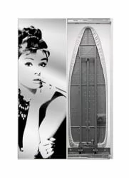 Настенный шкаф Iron Slim Print (левый,купе) Беленый дуб