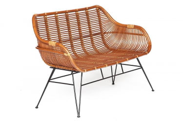 Софа Secret De Maison Pitaya (mod. 02 5089 SP KD/1-1) натуральный ротанг/металл, 80х117х64см, светлый мед/черный