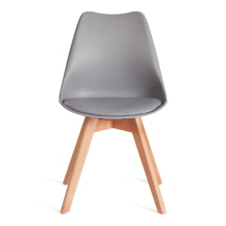Стул TULIP (mod. 73-1) дерево/пластик/экокожа, 47,5x55x80 см, серый