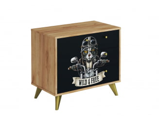 Комод Фьюжн КМ-002 дуб крафт золотой/BIKER CAT