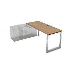 Стол рабочий, прямолинейный три опоры, левый GLOSS LINE НСТЛ-О.979 Teakwood