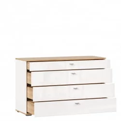 Комод 1200 с 4 ящиками Фиджи ЛД 659.050.000 Дуб Золотой Белый