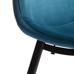 Металлический стул BREEZE (mod. 4724) Велюр/металл , 44 х 53 х 87 см, Dark turquoise (темно-бирюзовый) HLR62 / черный