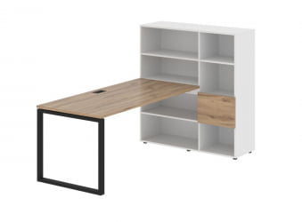 Рабочая станция EDIS EQRST 1217 Дуб Денвер светлый Черный Белый