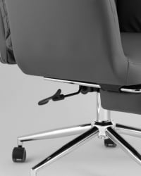 Кресло руководителя ТопЧаирс Солид НC с оттоманкой серый / TopChairs Solid NC