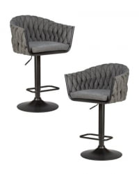 Стул барный ДОБРИН ЛЕОН (графитовая ткань (ЛАР-275-21)) 2 шт / DOBRIN LEON (LAR-275-21))