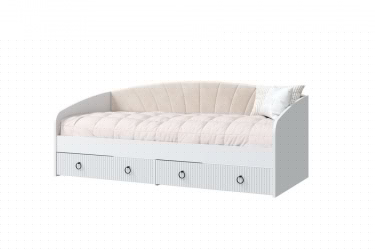 Одноярусная детская кровать Шарлиз, белый снег