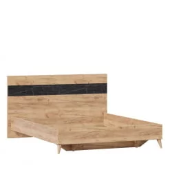 Кровать двуспальная 1600 Шелли Дуб золотой Мрамор черный