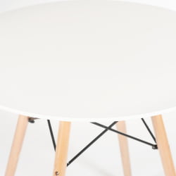 Дизайнерский стол CINDY NEXT (mod. 70-80 MDF) металл/мдф/бук, D80х75см, белый/натуральный