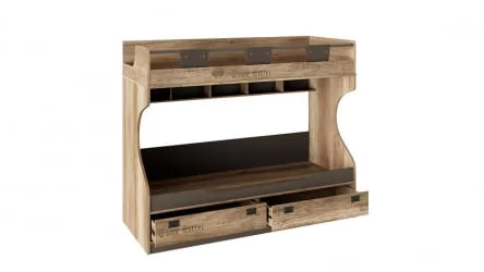 Двухъярусная кровать для детей Пилигрим ТД-276.11.01 Дуб каньон светлый/Серый