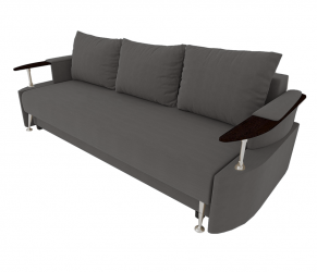 Диван Жасмин с подлокотниками ЛДСП (Берхоусе) Цвет фасада: Серый Велюто 12; Тип: Прямой; Материал фасада: Металл/Велюр / (Berhouse)