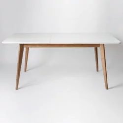 Стол обеденный Пегас Плус 120кс75 Эмаль белая Морилка Дуб золотой / Plus 120x75