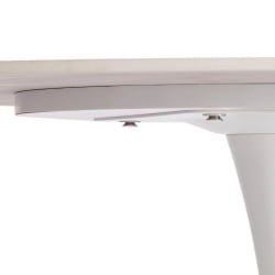 Круглый стол Tulip/Тулип столешница керамика (глянцевая) / опоры металл, белый/белый, 90х75 см