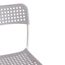 Стул АДДЕ (мод. C-049) металл/пластик, 39 х 49 х 78 см, Грей(серый)/Вхите(белый) разборный / ADDE (mod. C-049) Grey(серый)/White(белый)