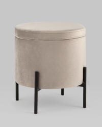 Пуф Грейс с ящиком велюр Серо-бежевый