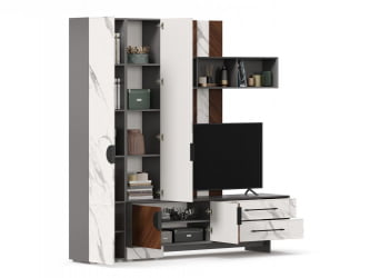 Набор мебели для гостиной Вилена №2 Оникс Серый/Орех/Монте белый