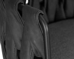 Стул барный ДОБРИН АМЕЛИА (серая ткань (Ф-48), темно-серый винтажный ПУ (МФ-12)) / DOBRIN AMELIA (F-48), PU (MF-12))