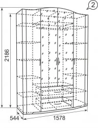 Шкаф четырехдверный Виктория 2 с зеркалом