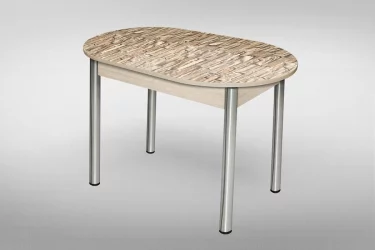 Стол обеденный Овальный фп Св кирпичики С003 ЛДСП дуб выбеленный