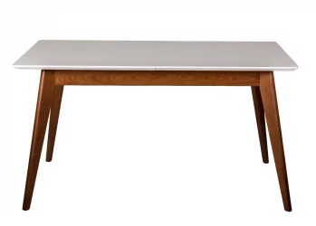 Стол раскладной Лунд 140-180 ОРЕХ-Белый