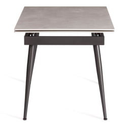 Стол обеденный Lord Grey/Лорд Грей столешница керамика (матовая) /опоры металл, светло-серый/черный, (120+30+30)x80x75 см