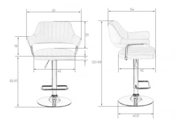 Стул барный ДОБРИН CХАРЛЙ ГОЛД (бежевый твид (ЛЕО26)) 2 шт / DOBRIN CHARLY GOLD (LEO26))