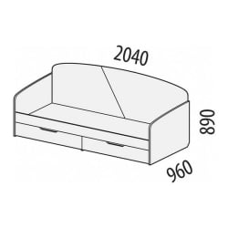 Односпальная кровать Монако 902.05 Оникс Десерт серый