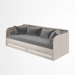 Кровать с ящиками Остин Модуль №23 Ясень шимо светлый/белый