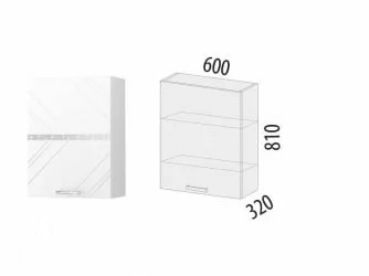 Шкаф кухонный (лев/прав) Бьянка 102.36