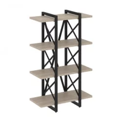 Стеллаж на регулируемых опорах - 4 полки LOFT VR.L-MST.O-4.4V Металл черный Дуб Аттик