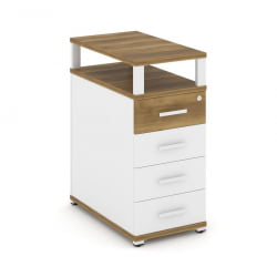 Тумба приставная с 4-мя ящиками и надставкой CОНCЕПТ CН.ТГО-003 Б/В Сандал Янтарный Белый бриллиант Белый / CONCEPT CN.TGO-003 B/W