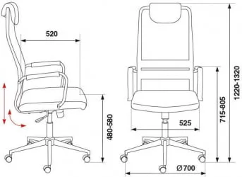 Кресло руководителя Бюрократ KB-9N/ECO/OR-12
