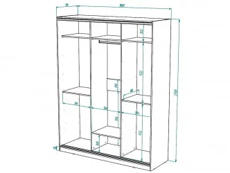 Шкаф-купе 2-х дверный Виктория 1800х584х2300, Белый 18ДЗДЗ-ЯШШШ-Б 310-813