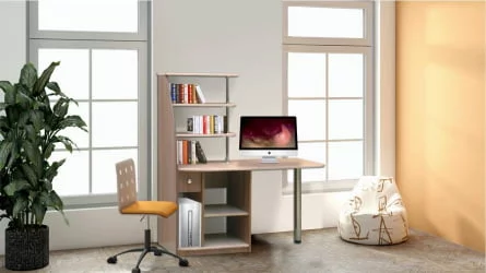 Компьютерный стол с ящиками компьютерный №11 Ясень Шимо темный/Ясень Шимо светлый