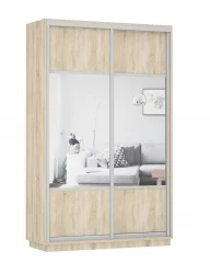 Шкаф-купе двухдверный Экспресс Дуо Комби 1400х2200h Дуб сонома