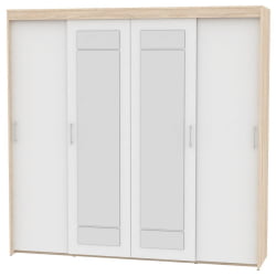 Шкаф-купе T-5-230х235х60-M(ДСС-Белый-6)