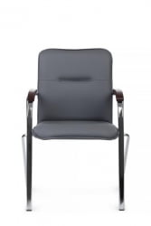 Стул Самба с деревянными подлокотниками SMB-02H Хром гальв. Серый