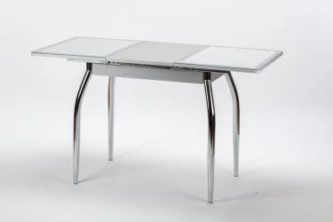 Стол обеденный Аспен КЗ(6195) серый,завитки серебро