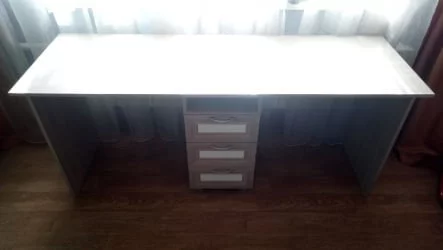 Стол двойной Остин Модуль №13 Ясень шимо светлый/белый