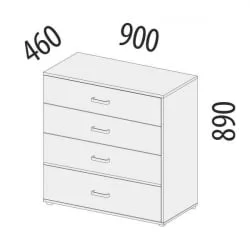 Комод Эверест 500.09 Дуб Кронберг/Белый шпон