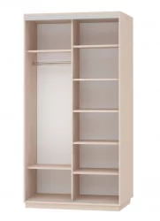 Белый шкаф-купе с зеркалом Экспресс Дуо Медиум 1200х2200h Белый снег