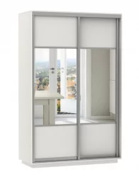 Шкаф-купе двухдверный Экспресс Дуо Комби 1400х2200h Белый снег