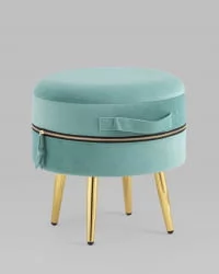 Пуф Тильда с ящиком велюр Мятный