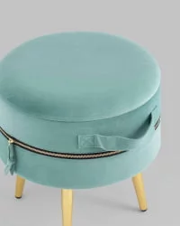 Пуф Тильда с ящиком велюр Мятный