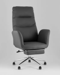 Кресло руководителя ТопЧаирс Солид НC с оттоманкой серый / TopChairs Solid NC