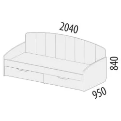 Односпальная кровать Кашемир 900.05 Дуб Кронберг