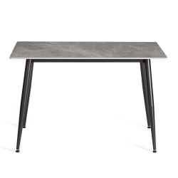 Стол обеденный Austen/Остин столешница керамика (глянцевая) / опоры металл, серый/черный, 120x80x75 см