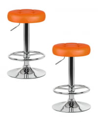 Табурет барный ДОБРИН БРУНО (оранжевый) 2 шт / DOBRIN BRUNO