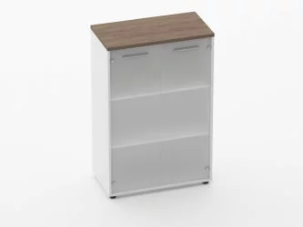 Шкаф 2 широкий 2 стеклянные двери Deka 10.12.161 Дуб Верцаска/Белый